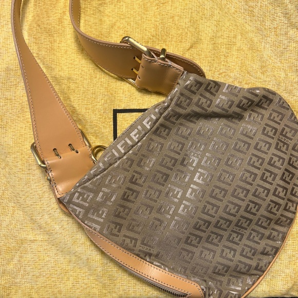 Vintage Fendi Borsa Zucchino Ostrik Beige Flat Bag - Picture 10 of 10